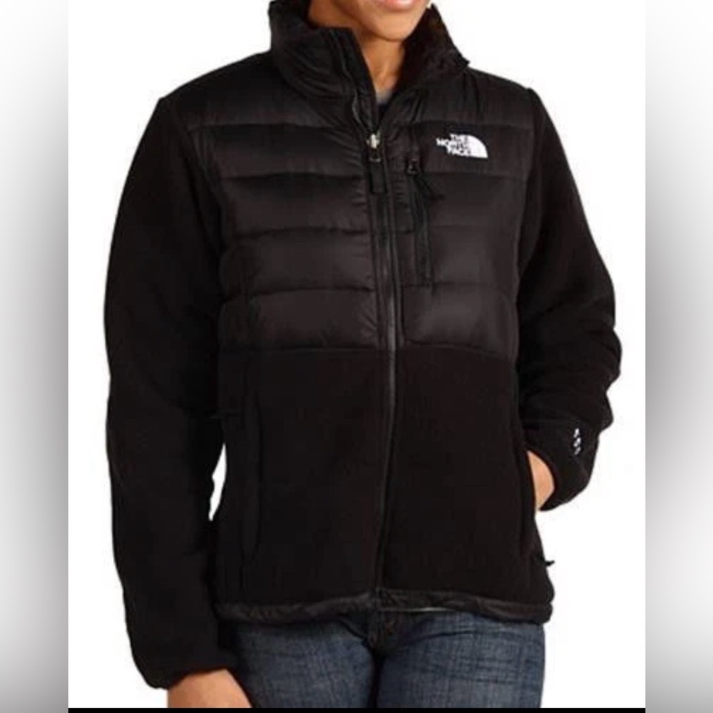 The North Face Denali 550 Down Jacket Black Polartec Full Zip,  Size L